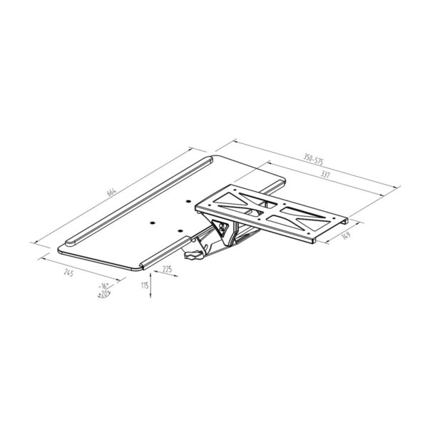 Uchwyt na klawiaturę Spacetronik ERGOLINE SPB-111W - obrazek 5